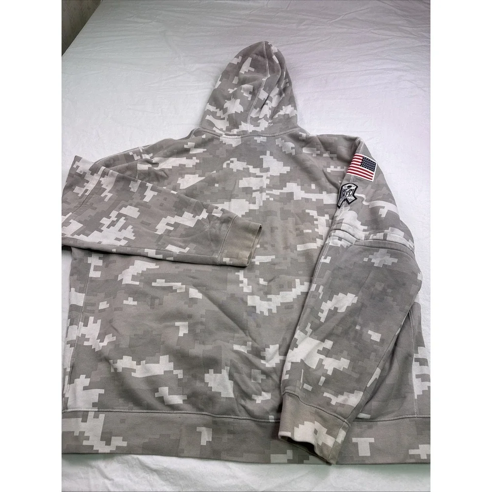 Nike Oakland Raiders Salute To Service Camo Hoodie Sweatshirt  XL Gray White